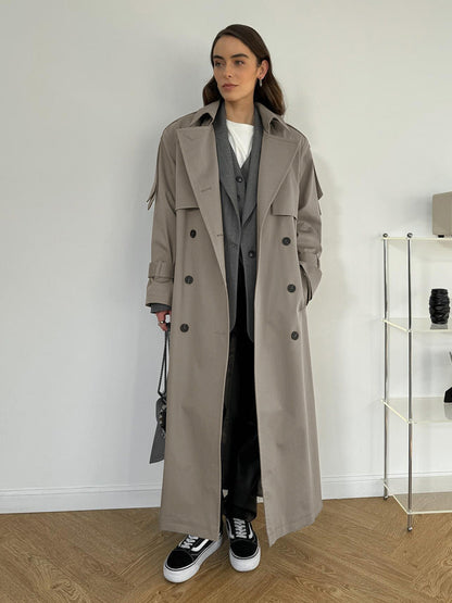 Cardydony Women's Classic British Double-Breasted Women's Trench Coat