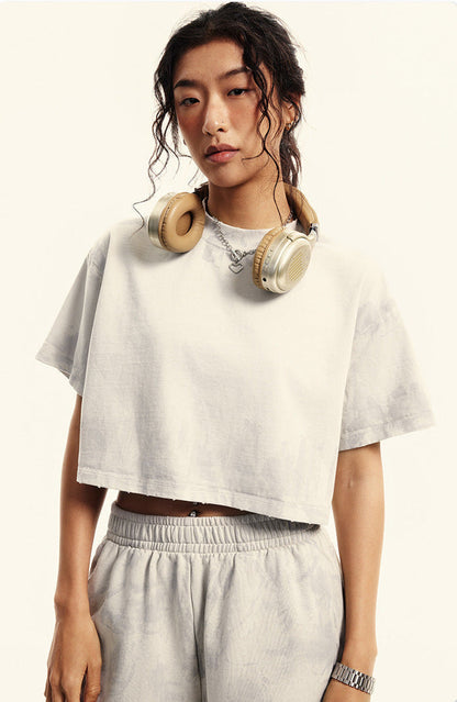Cardydony Women's Washed Effect Cropped Set