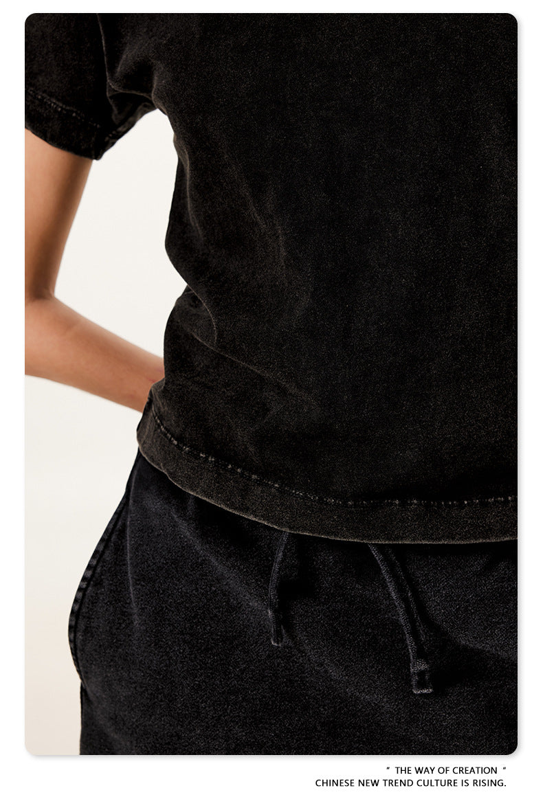 Cardydony Women's Vintage Washed Cotton Crop Tee | Premium Basic Collection