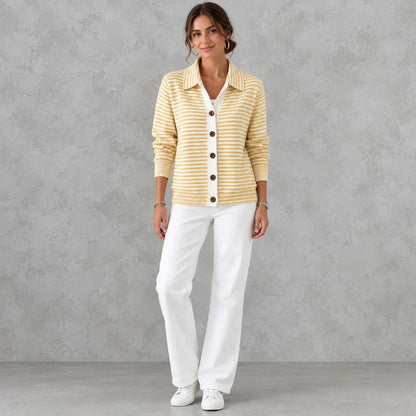 Cardydony Elegant Knitted Striped Cardigan