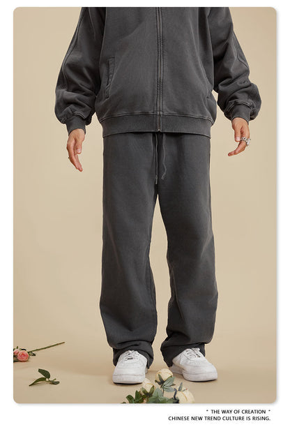 Cardydony Women's Vintage Wash Track Pants | Loose Straight Athletic Pants
