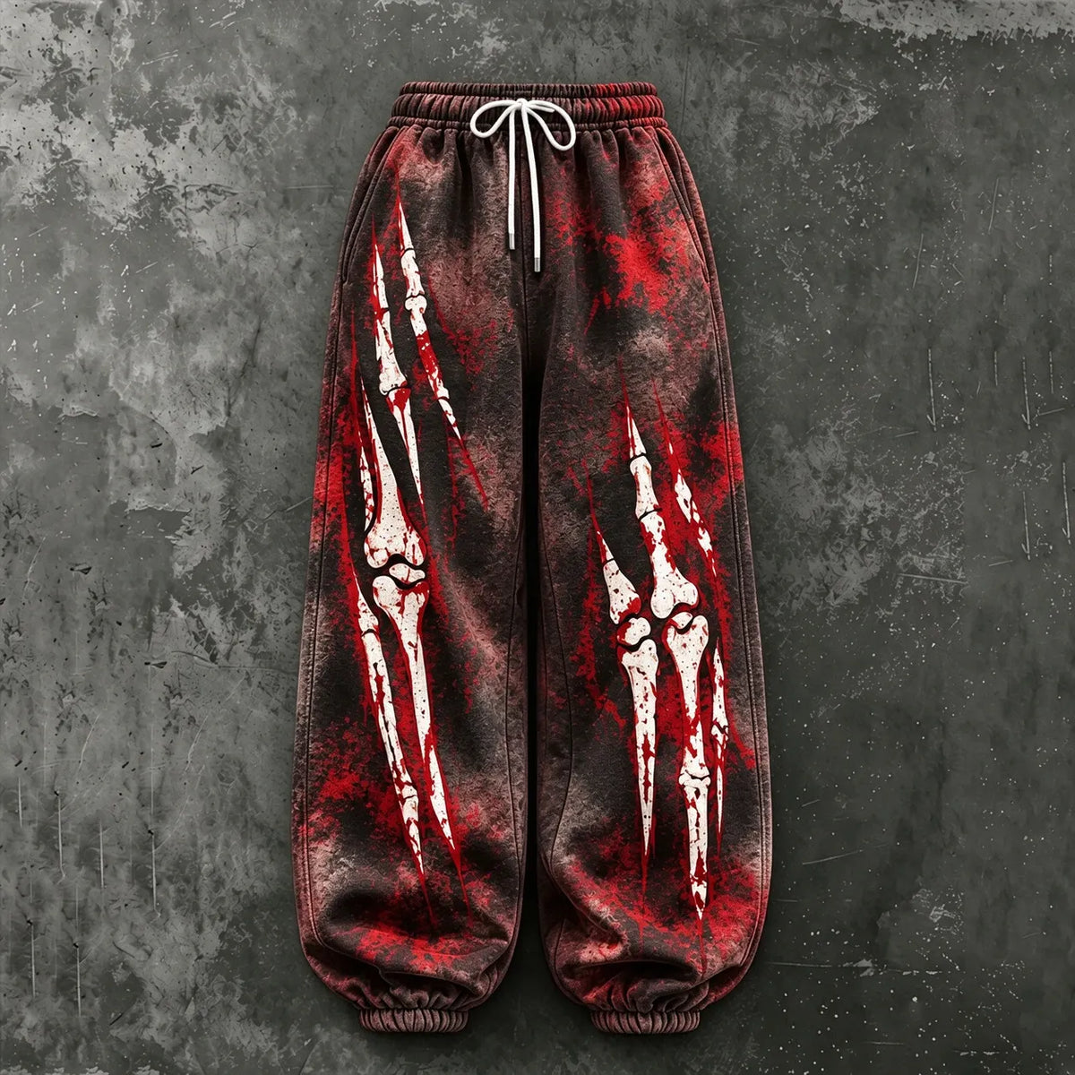 Cardydony Women's Vintage Halloween Skeleton Art Print Casual Pants