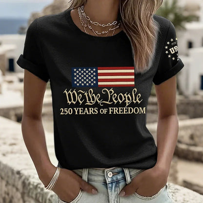 Cardydony Women's American 250th Anniversary Print T-shirt