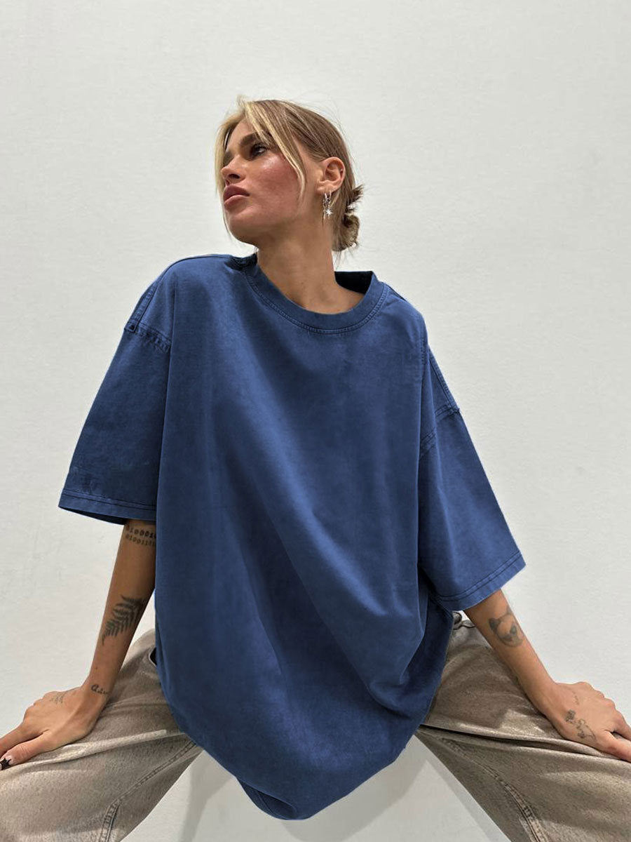 Cardydony Women's Vintage Washed Cotton Oversized T Shirts
