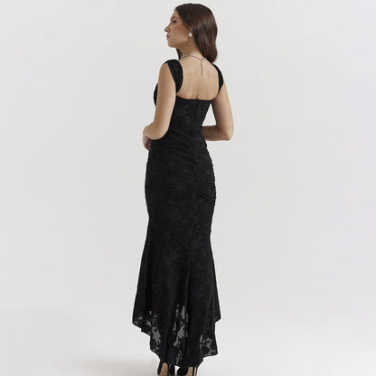 Cardydony Women's Romantic Floral Ruched Mermaid Dress