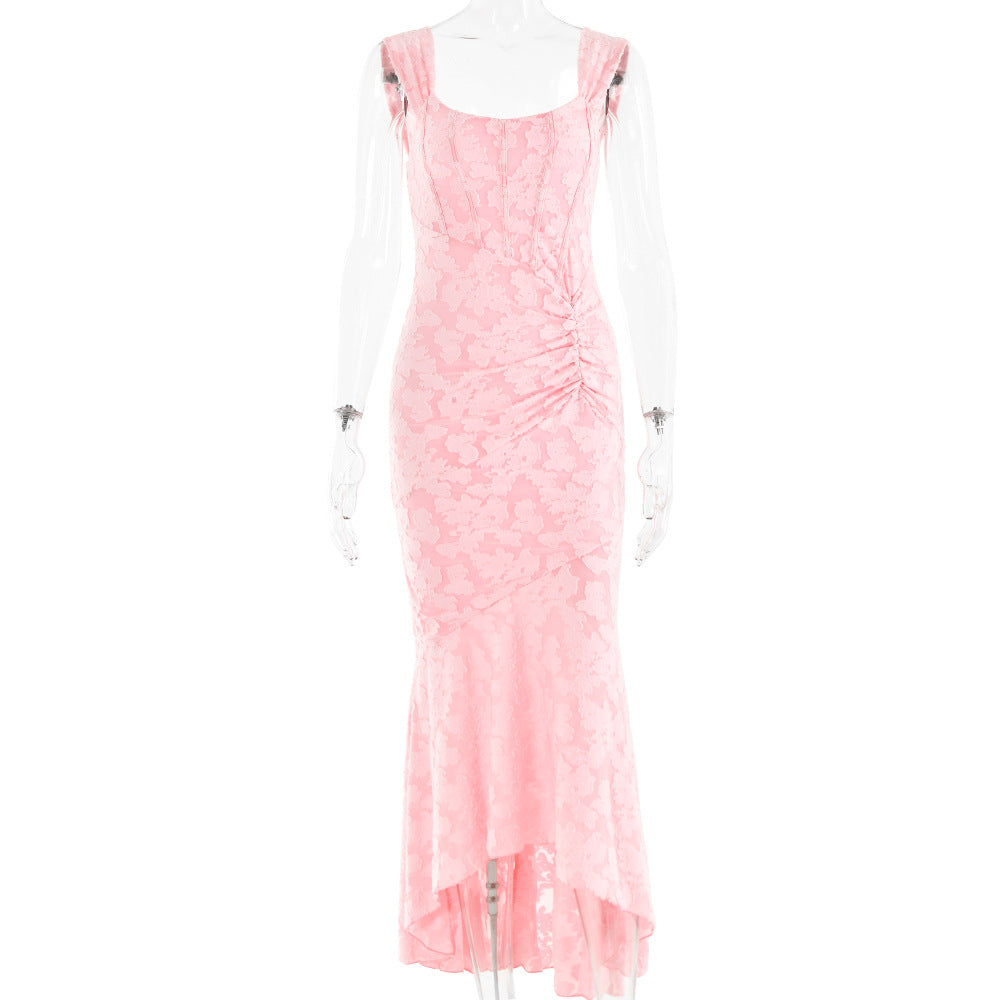 Cardydony Women's Romantic Floral Ruched Mermaid Dress