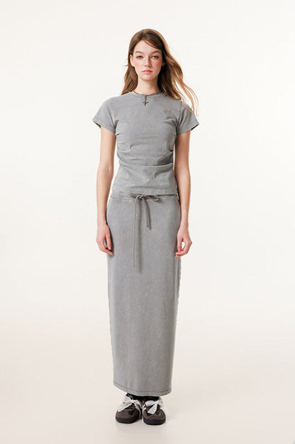 Cardydony Women's Washed Denim Maxi Dress | Vintage Streetwear Style