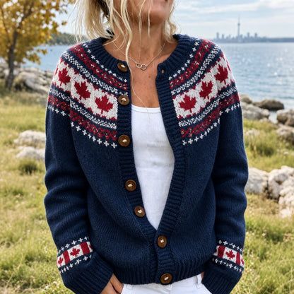 Cardydony Women's Vintage Canadian Icelandic-style Cardigan