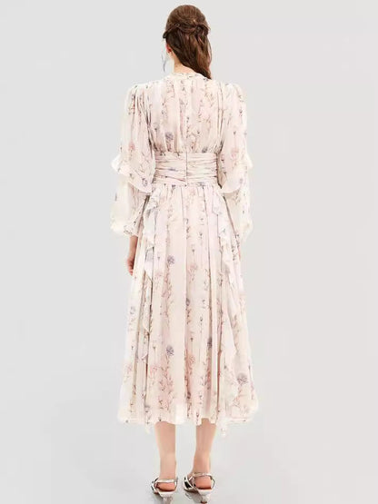 Cardydony Women's Floral Chiffon Maxi Dress