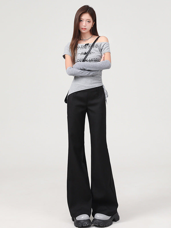 Cardydony Women's Flared Pants for Women | Y2K Low Waist Flare Trousers Slim Fit Straight Leg Dress Pants