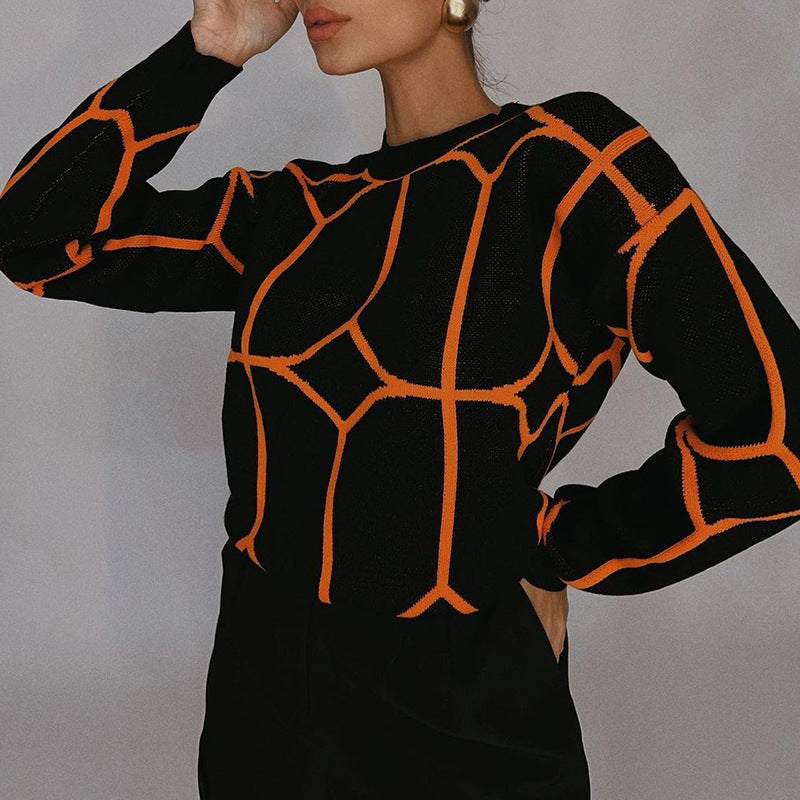 Cardydony Women's Vibrant Geometric Knit Sweater for Bold Statements