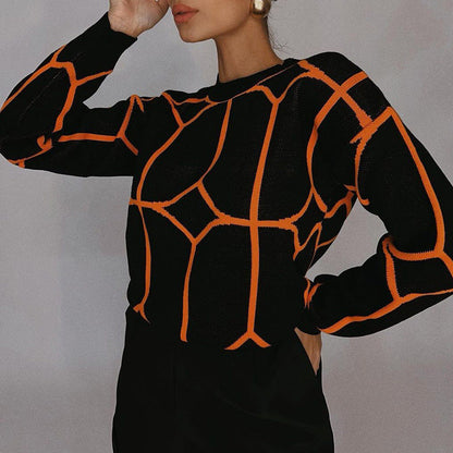Cardydony Women's Vibrant Geometric Knit Sweater for Bold Statements