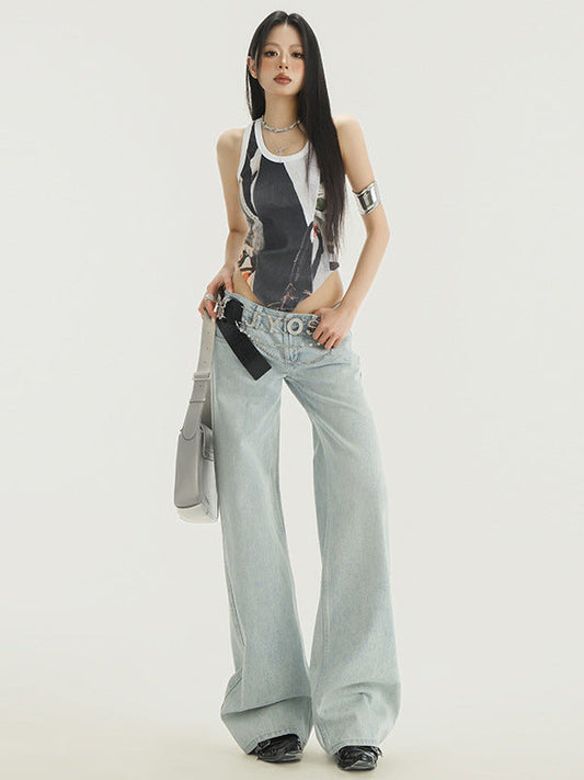 Cardydony Women's Y2K Low Rise Jeans for Women | Light Wash Straight Leg Denim Pants Vintage 2000s