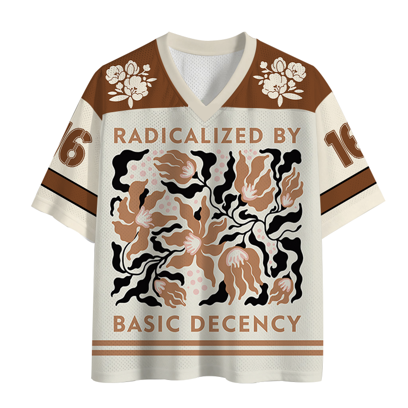 Cardydony Men's Radicalized By Basic Decency Flower Mesh Jersey