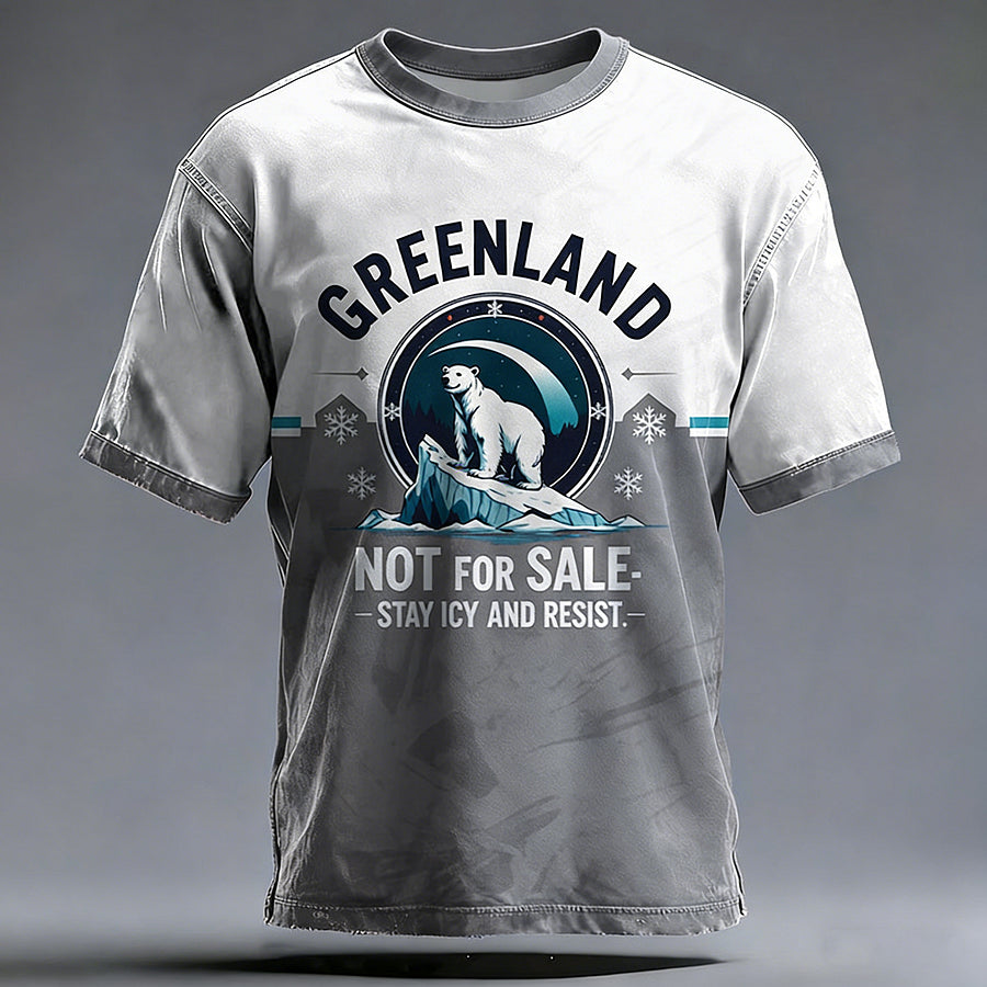 Cardydony Men's Greenland Is Not For Sale Printed Casual T-shirt