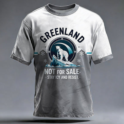 Cardydony Men's Greenland Is Not For Sale Printed Casual T-shirt