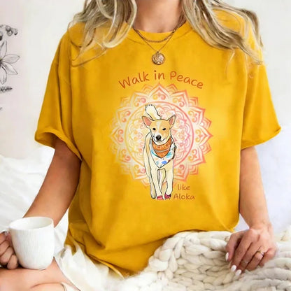 Cardydony Walk In Peace Dog Print Short Sleeve