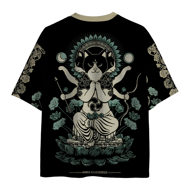 Cardydony Men's Cat Deity Lotus Mesh Jersey