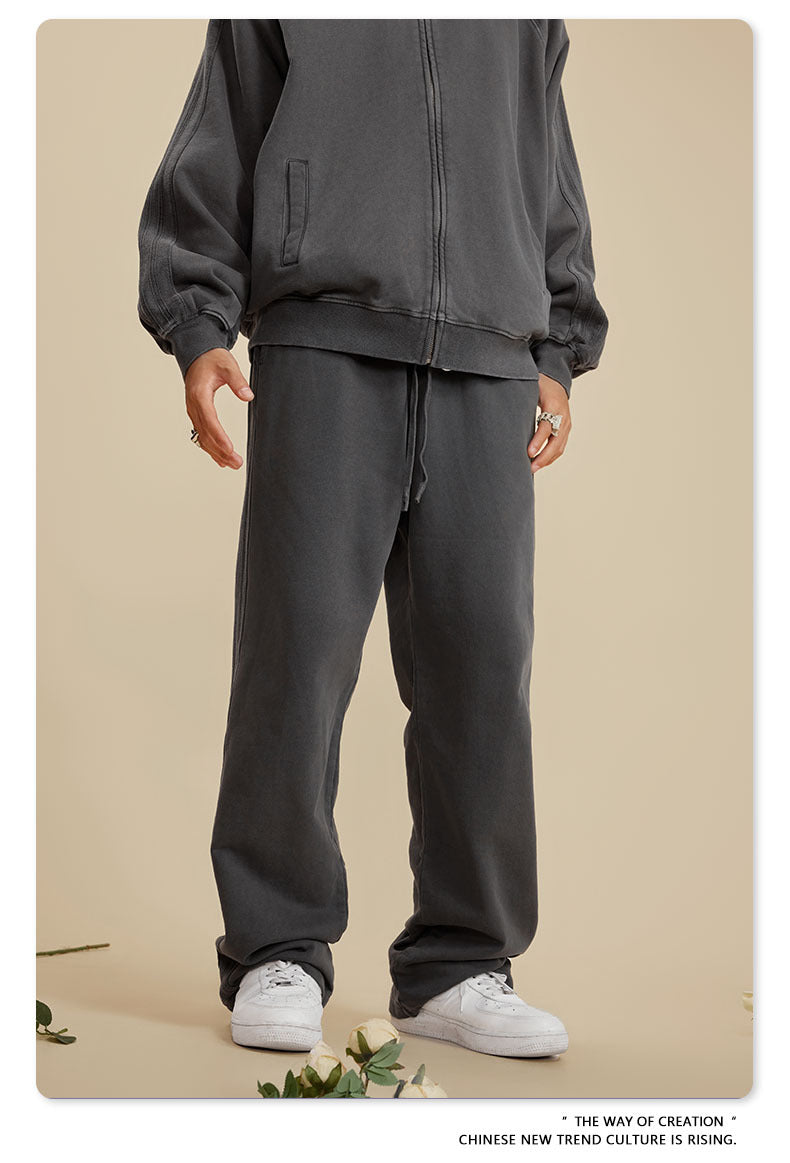 Cardydony Women's Vintage Wash Track Pants | Loose Straight Athletic Pants
