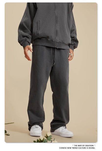 Cardydony Women's Vintage Wash Track Pants | Loose Straight Athletic Pants