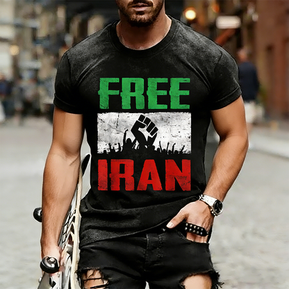 Cardydony Free Iran Slogan Design Short-sleeved T-shirt