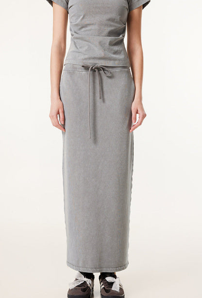 Cardydony Women's Washed Denim Maxi Dress | Vintage Streetwear Style