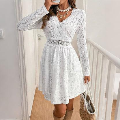 Cardydony Women's Romantic Holiday Lace Midi Dress