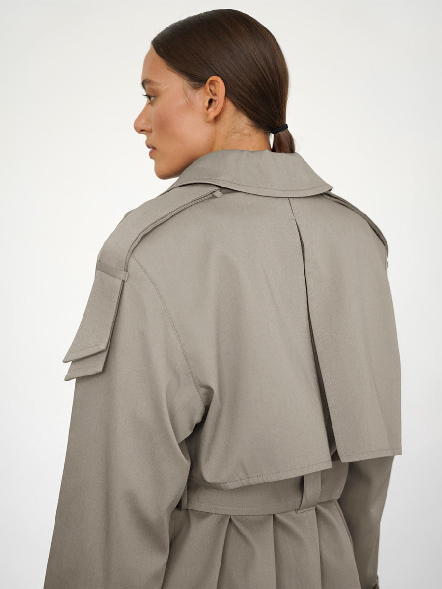 Cardydony Women's Classic British Double-Breasted Women's Trench Coat