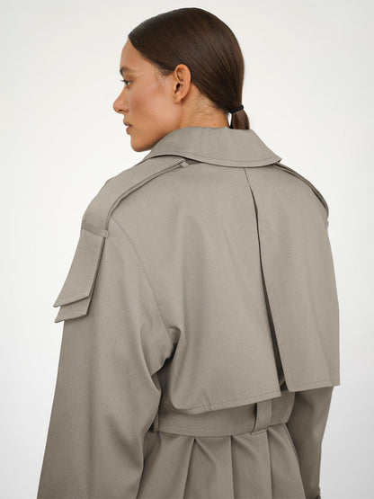 Cardydony Women's Classic British Double-Breasted Women's Trench Coat