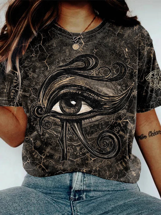 Cardydony Ancient Egyptian Eye Of Horus Vintage Washed T Shirt