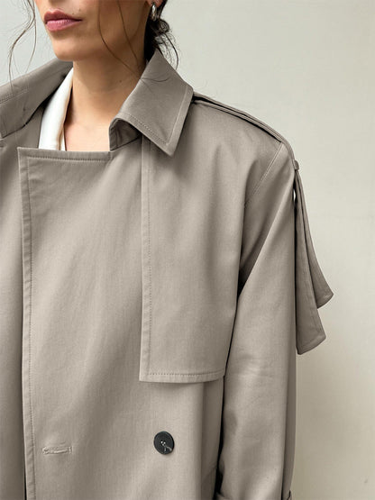 Cardydony Women's Classic British Double-Breasted Women's Trench Coat