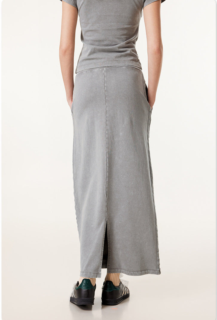 Cardydony Women's Washed Denim Maxi Dress | Vintage Streetwear Style