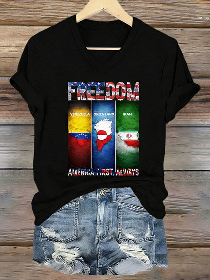 Cardydony Free Multi-color Embroidered Pattern Short-sleeved T-shirt
