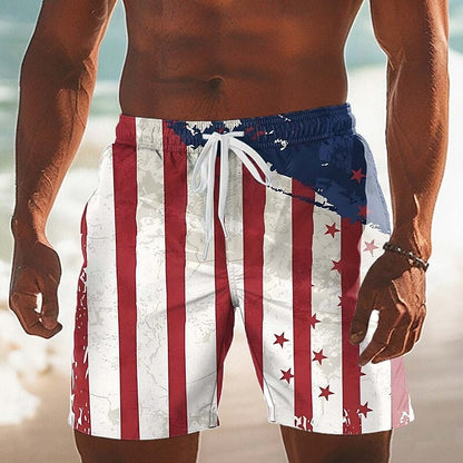 Cardydony Men's Casual American Us Flag 250th Anniversary Print Shorts