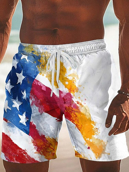 Cardydony Men's American Us Flag 250th Anniversary Print Shorts