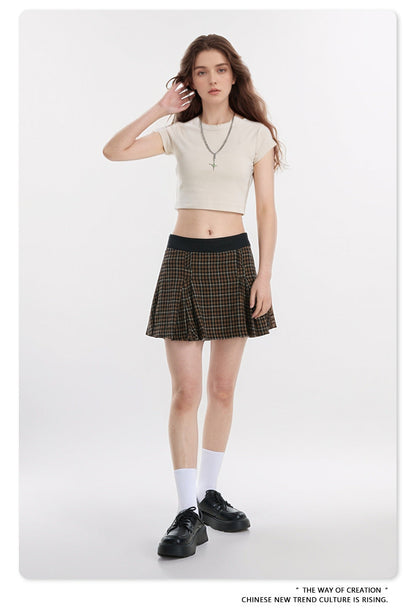 Cardydony Women's Women's Plaid Pleated Skirt | Academy Collection