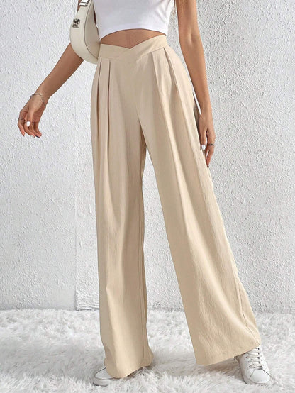 Cardydony Women's Pleated Wide Leg Trousers | High Waist Work Pants
