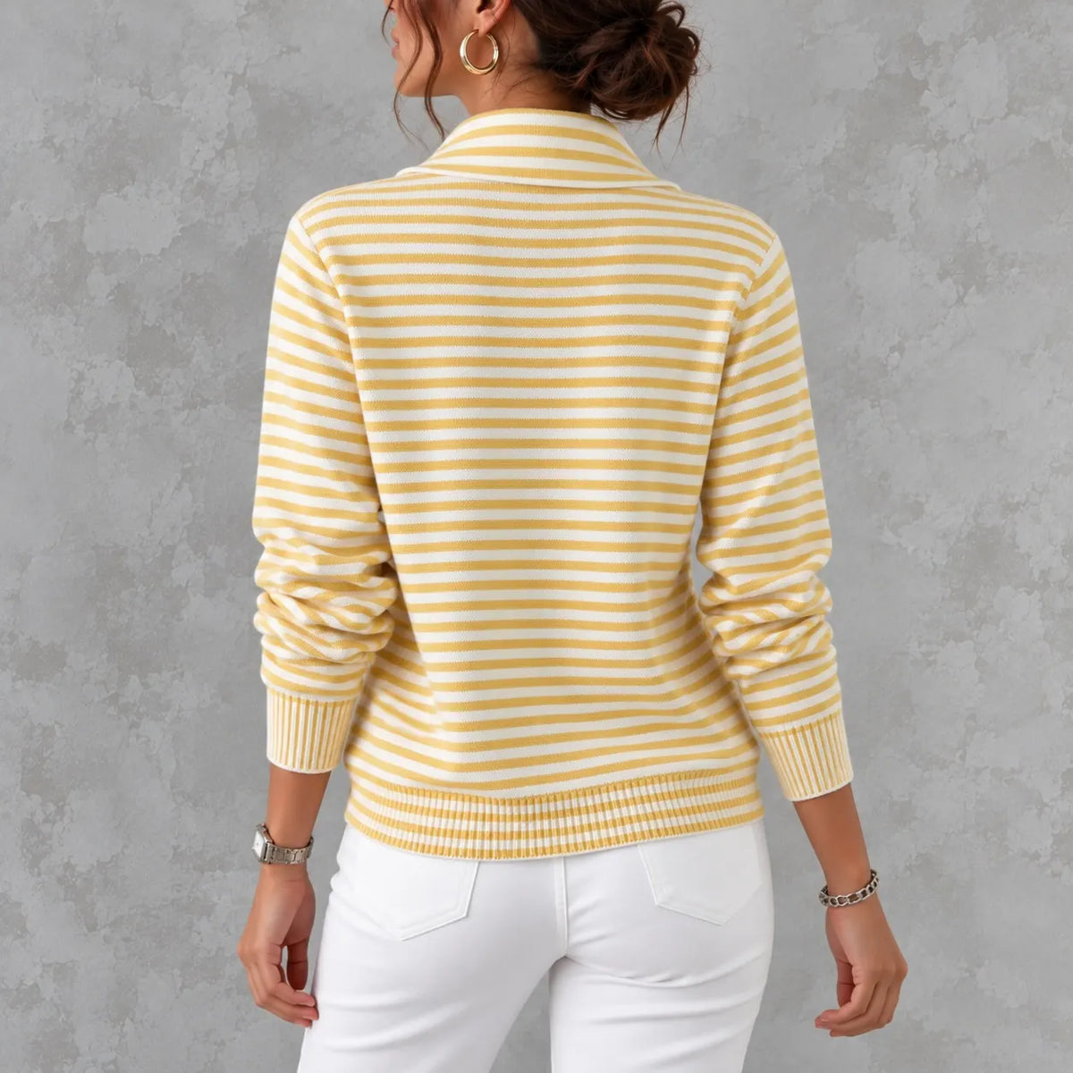 Cardydony Elegant Knitted Striped Cardigan
