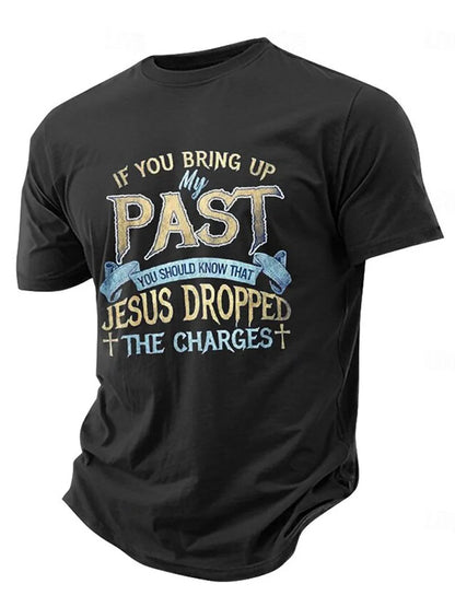 Cardydony Men's Letter Cross Jesus T Shirt