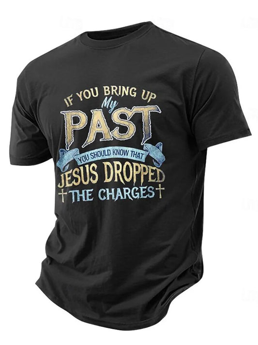 Cardydony Men's Letter Cross Jesus T Shirt