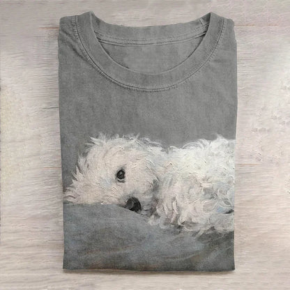 Cardydony Cute Dog Print Short Sleeve T-Shirt
