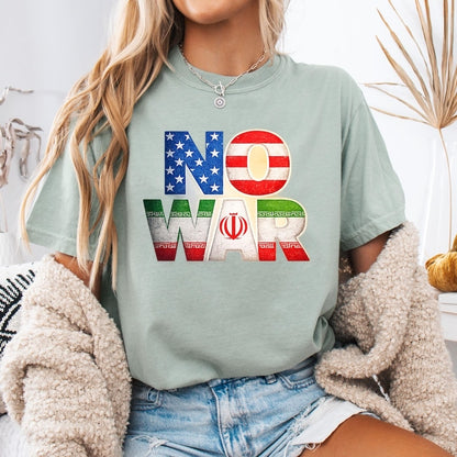 Cardydony No War Printed Short-sleeved T-shirt