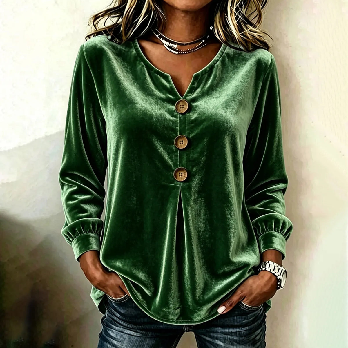 Cardydony Women's Fall Winter Cozy Elegant Velvet Top