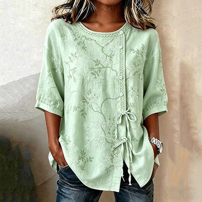 Cardydony Women's Casual Floral Print Short-sleeved Top