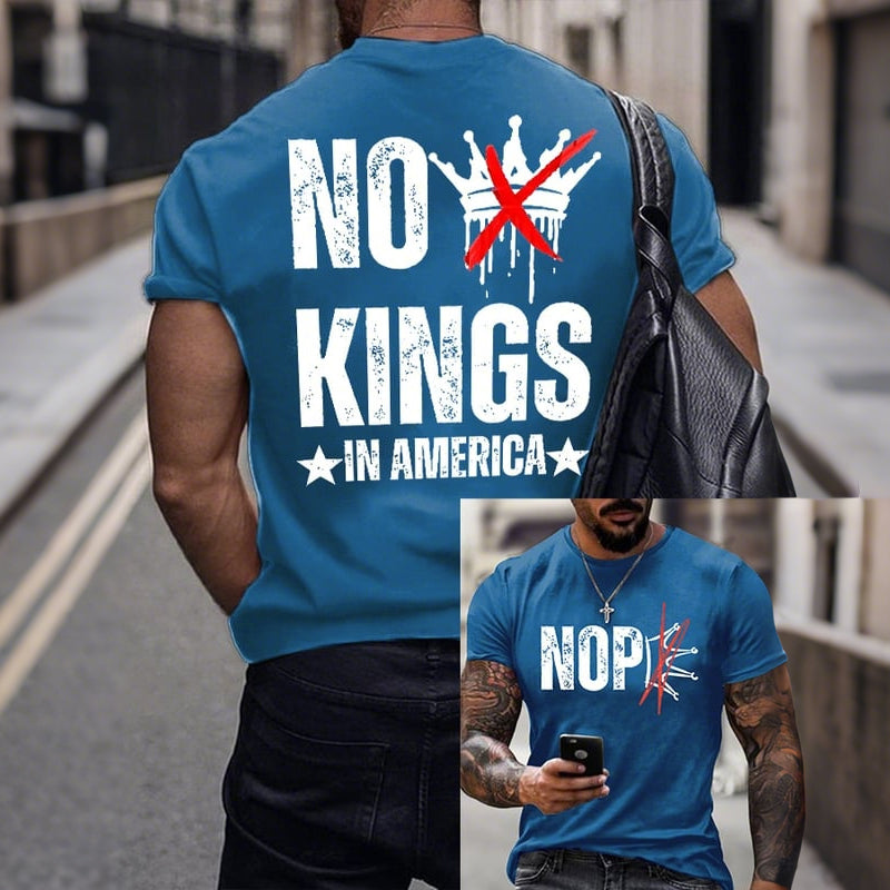 Cardydony Men's No King Print Casual T-shirt