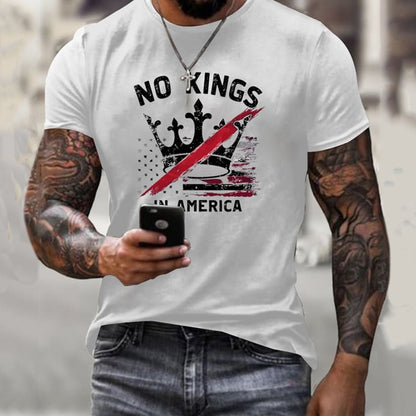 Cardydony Men's No Kings Print T-shirt