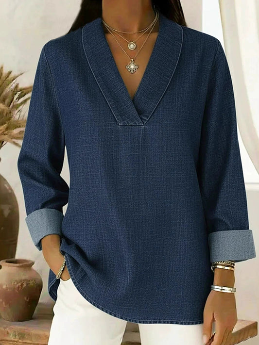 Cardydony Women's Retro Cozy Casual Denim Top