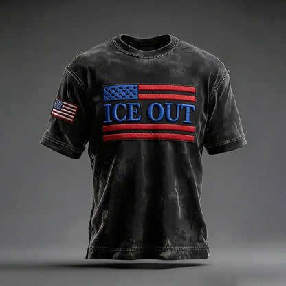 Cardydony Men's Vintage Ice Out Print T-shirt