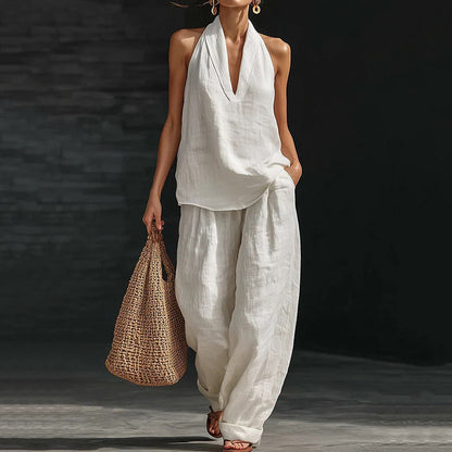Cardydony V-neck Tank Top & Pants Two Piece Set