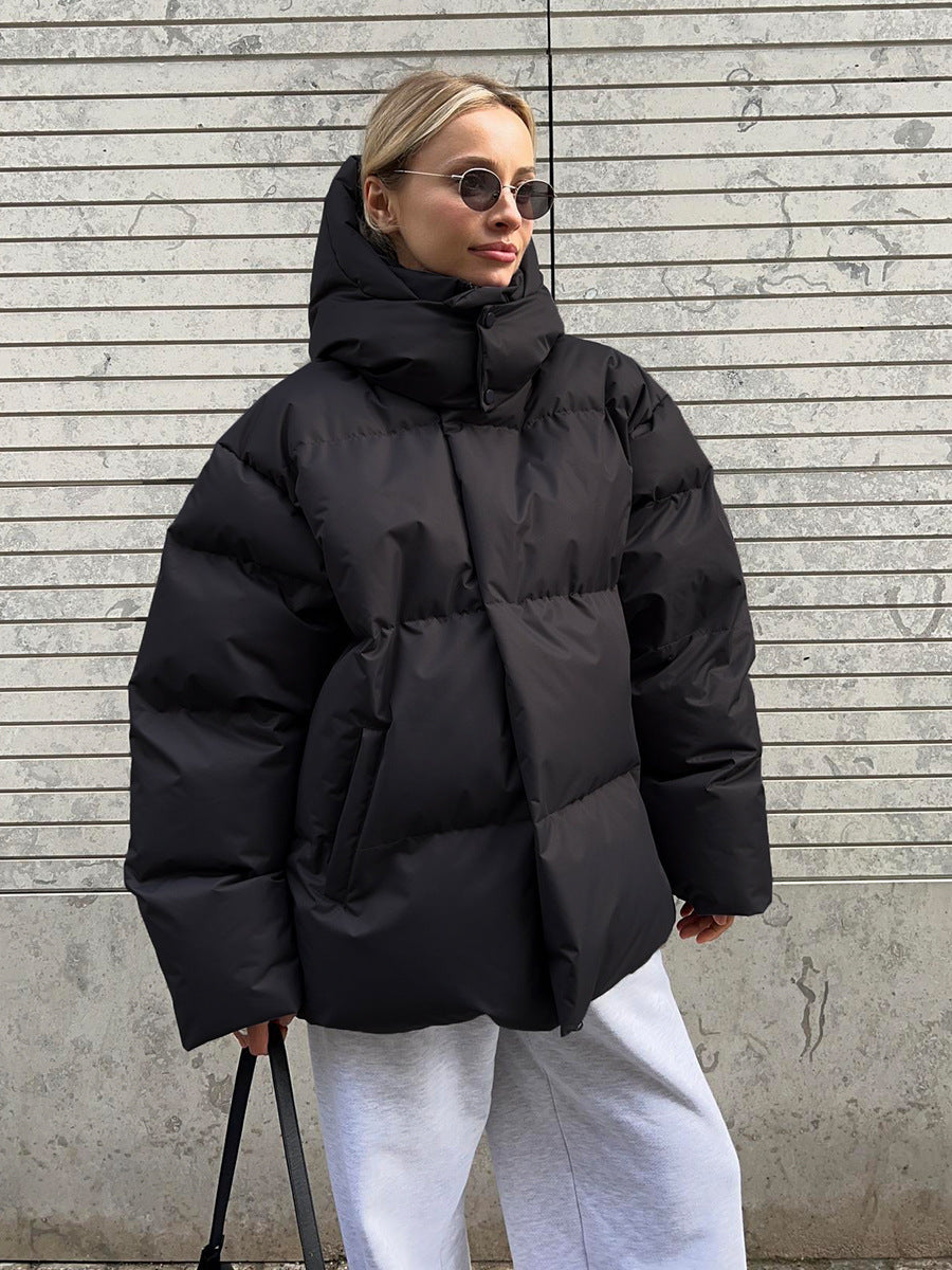 Cardydony Women's Oversized Winter Puffer Jacket with High Neck